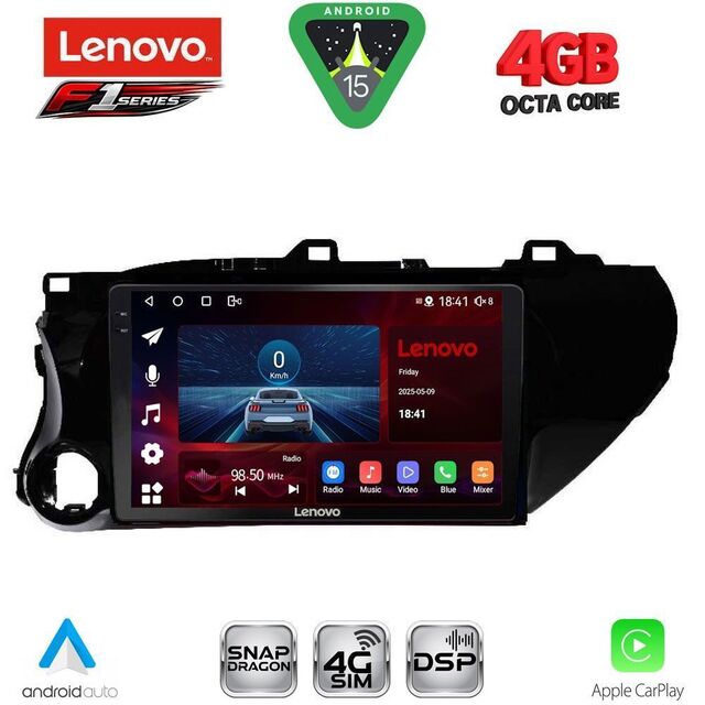 LENOVO SSQ 9721_CPA (10inc) MULTIMEDIA TABLET for TOYOTA HILUX mod. 2017-2026