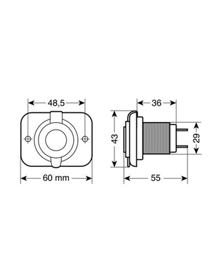 ΠΡΙΖΑ ΦΟΡΤΙΣΗΣ ΜΕ ΚΑΠΑΚΙ ΜΕ 2 USB 12/24V EXT-8