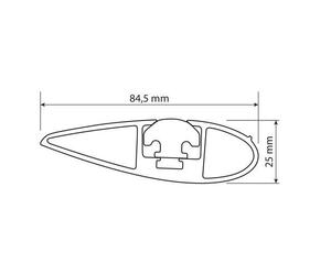 ΜΠΑΡΕΣ ΟΡΟΦΗΣ ΑΛΟΥΜΙΝΙΟΥ RAIL BAR STANDARD 79cm 2ΤΕΜ. ΜΕ ΚΛΕΙΔΙ