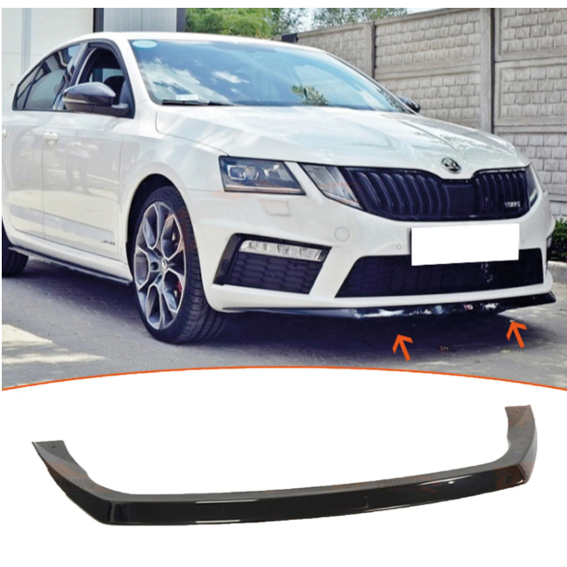 Lip spoiler μαύρο πλαστικό γυαλιστερό - Skoda octavia VRS MK3 2013-2016