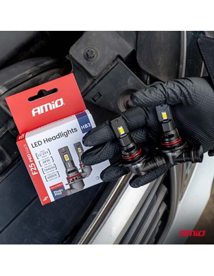 Amio - Λαμπτήρες LED F25 PRO Black Edition HB3 (9005) 68W 12-24V Full CAN Bus με Φωτεινότητα 7646lm σε Ψυχρό Λευκό 6000K για Επιβατικά Αυτοκίνητα & Φορτηγά - Σετ 2 τεμ. (04722/AM)