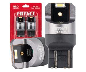 Amio - ΛΑΜΠΑΚΙΑ W21/5W 7443 12/24V 6.000K 2xSMD LED FULL CAN-BUS ΛΕΥΚΟ PRO SERIES - 2 Τεμ. (03601/AM)