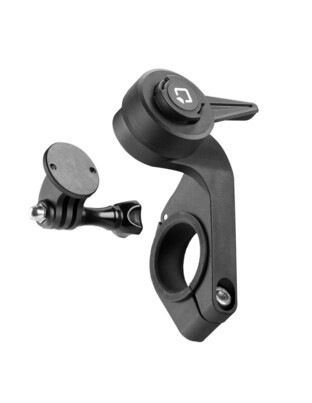 Διπλή Βάση Στήριξης Κινητού και Action Camera Out Front της σειράς Titan Optiline για Τιμόνι Μηχανής ή Ποδηλάτου με διάμετρο από 22 mm έως 35 mm με 3D αντικραδασμικό σύστημα dampener και σύστημα Duolock 2.0, συμβατή με Θήκες ή Αντάπτορες Κινητού Optiline