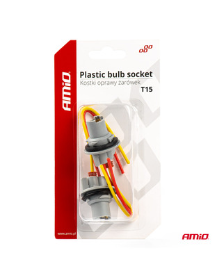 Amio - ΦΙΣΑ 12/24V ΓΙΑ ΛΑΜΠΕΣ T15/W5W/W16W ME ΚΑΛΩΔΙΟ - 2 ΤΕΜ. (03049/AM)