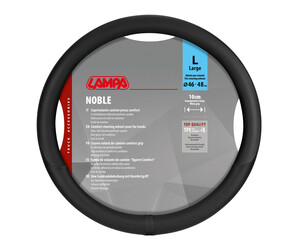 Lampa - Κάλυμμα Τιμονιού Φορτηγού NOBLE από Skeentex L 46-48εκ. Άοσμο Μαλακό αντιολισθητικό εύκολη τοποθέτηση φαρδιά λαβή 10εκ. Μαύρο - 1 τεμ. (L9708.2)