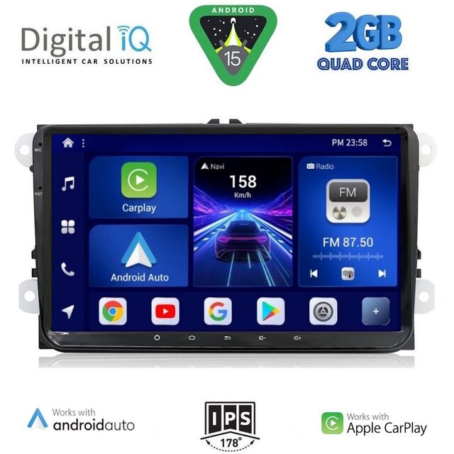 DIGITAL IQ BXC 389_CPAA (9'' DECK) MULTIMEDIA SYSTEM for VW – SKODA – SEAT GROUP mod. 2004-2014