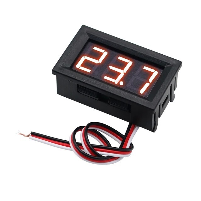 Βολτόμετρο ψηφιακό 3 καλώδια Necom PF-P5 12V ΚΟΚΚΙΝΟ ΧΡΩΜΑ