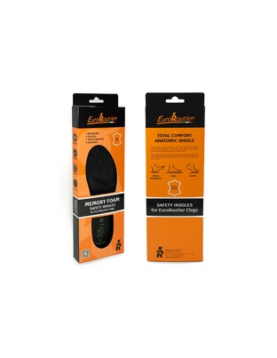Ανατομικοί Πάτοι Memory Foam από την Euroroutier σε μέγεθος EU43/UK9 σε Μαύρο  Χρώμα για Παπούτσια Ασφαλείας και Εργασίας