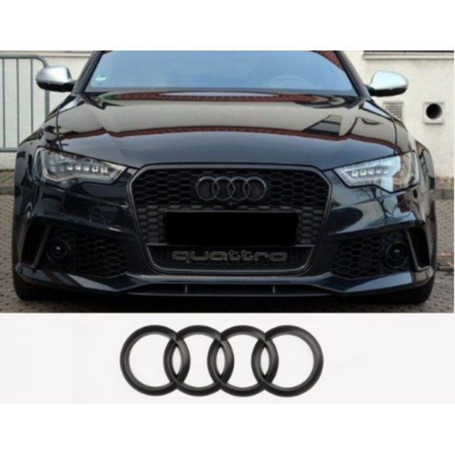 Σήμα πλαστικό μαύρο γυαλιστερό 27x9,5cm - Audi