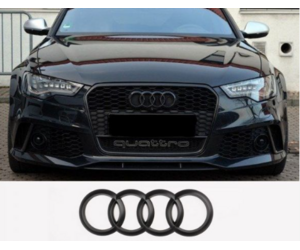 Σήμα πλαστικό μαύρο γυαλιστερό 27x9,5cm - Audi