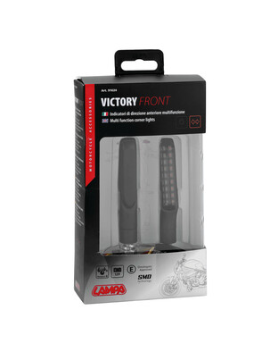 ΦΛΑΣ MOTO ΕΜΠΡΟΣ 12V SMD LED VICTORY ΜΑΥΡΟ 2 ΧΡΗΣΕΩΝ (ΘΕΣΕΩΣ /ΦΛΑΣ) 91x15mm  LAMPA  - 2 TEM