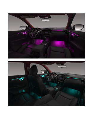 DIQ AMBIENT NISSAN QASHQAI II (PB) DYN (Digital iQ Ambient Light for NISSAN QASHQAI mod. 2014-2021 with 18 Lights) PIANO BLACK DYNAMIC