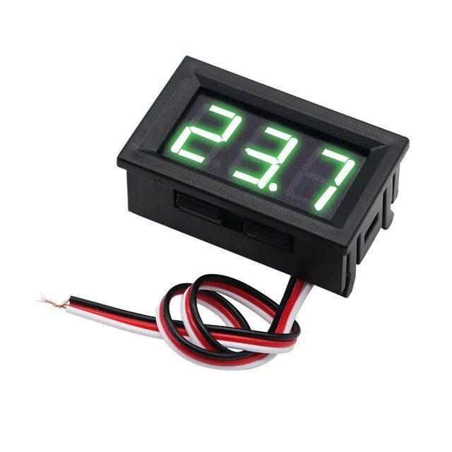 Βολτόμετρο ψηφιακό 3 καλώδια Necom PF-P5 12V ΠΡΑΣΙΝΟ ΧΡΩΜΑ