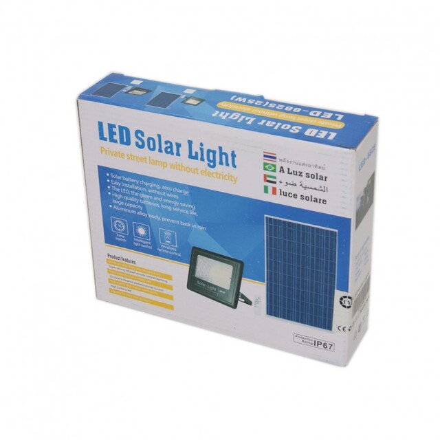 LED ΗΛΙΑΚΟΣ ΠΡΟΒΟΛΕΑΣ SOLAR 25W IP67 SO-LED-8825