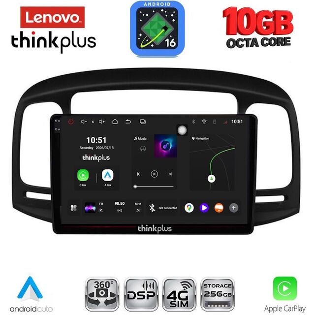 LENOVO LTM 11249BL_CPA (9inc) MULTIMEDIA TABLET for HYUNDAI ACCENT mod. 2005-2012 (BLACK)