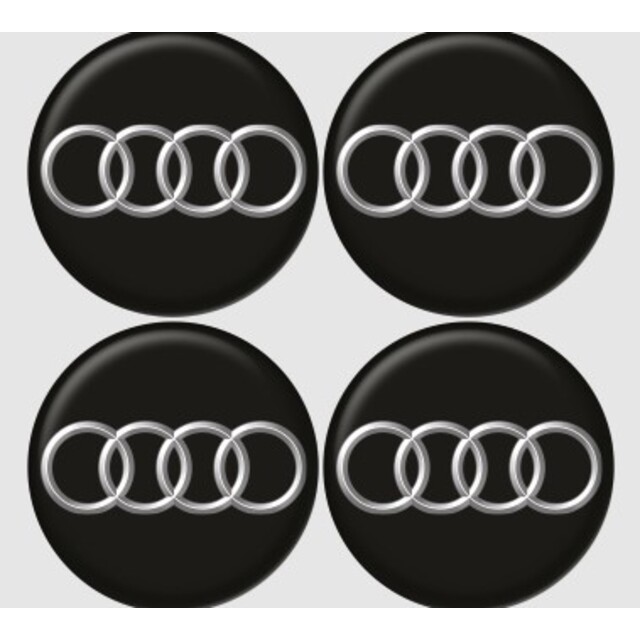Αυτοκόλλητα για κέντρο ζάντας μαύρα - Audi