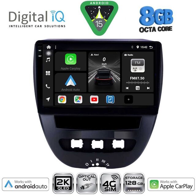 DIGITAL IQ BXK 20707_CPAA (10inc) MULTIMEDIA TABLET for CITROEN C1-PEUGEOT 107-TOYOTA AYGO mod. 2005-2014