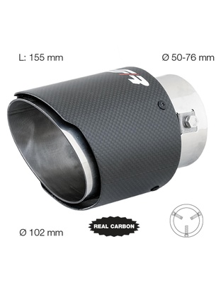 ΑΚΡΟ ΕΞΑΤΜΙΣΗΣ REAL CARBON 50-76mm ΣΤΡΟΓΓΥΛΟ