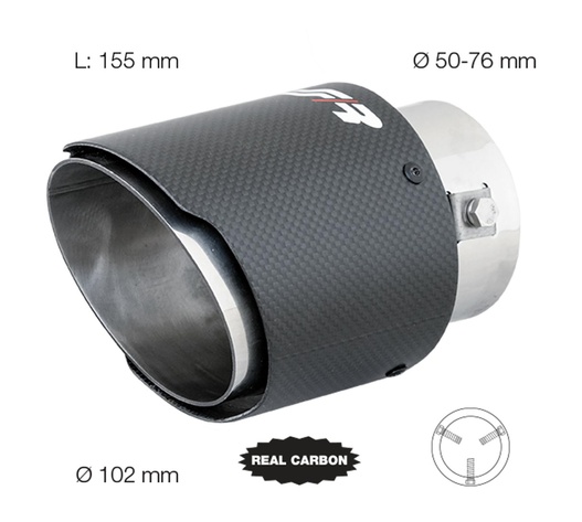 ΑΚΡΟ ΕΞΑΤΜΙΣΗΣ REAL CARBON 50-76mm ΣΤΡΟΓΓΥΛΟ