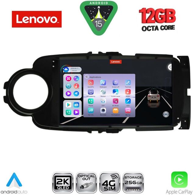 LENOVO SSZ 12737BL_CPA (9inc) MULTIMEDIA TABLET for TOYOTA YARIS mod. 2011-2015 (BLACK)