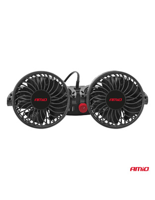 Amio - ΑΝΕΜΙΣΤΗΡΑΣ ΔΙΠΛΟΣ 12V 2χ4''(10,8cm) ΜΕ ΦΙΣ ΑΝΑΠΤΗΡΑ/2 USB 5V & ΣΤΗΡΙΞΗ ΣΤΟ ΠΡΟΣΚΕΦΑΛΟ - 1 TEM. (03009/AM)