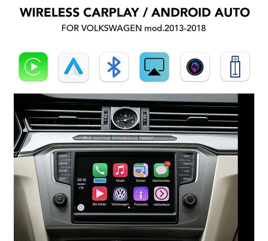 DIGITAL IQ VW 293 CPA (WIRELESS CARPLAY / ANDROID AUTO BOX for VW mod. 2013-2018 with 2 CAMERAS)