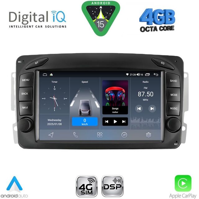 DIGITAL IQ BLG 471_CPA (7" DECK) MULTIMEDIA SYSTEM for MERCEDES C (W203) - CLK (W209) mod. 1999-2004