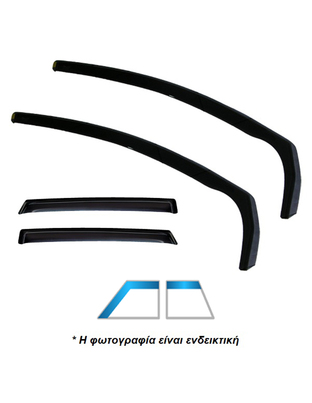 ΑΝΕΜΟΘΡΑΥΣΤΕΣ ΓΙΑ VOLVO S40 4D 2004-2012 ΣΕΤ ΑΥΤΟΚΙΝΗΤΟΥ ΑΠΟ ΕΥΚΑΜΠΤΟ ΦΙΜΕ ΠΛΑΣΤΙΚΟ HEKO - 4 ΤΕΜ.