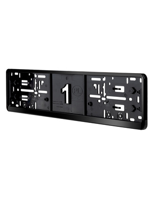 Amio - Πλαίσιο Πινακίδας Αυτοκινήτου 520x114mm Μαύρο Γυαλιστερό Piano Black για Εμπρός και Πίσω Πινακίδα - 1 τεμ. (04779/AM)