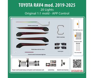 DIQ AMBIENT TOYOTA  FT04H (Digital iQ Ambient Light for Toyota RAV4 mod. 2019-2025 with 20 Lights, Dragon Scale)