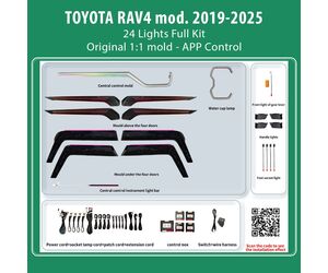 DIQ AMBIENT TOYOTA FTPJ08 (Digital iQ Ambient Light for Toyota RAV4 mod. 2019-2025 with 24 Lights, Dragon Scale Full Kit)