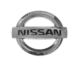 Σήμα αυτοκόλλητο πλαστικό χρωμίου 8x7cm - Nissan