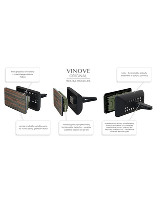 Amio - Αρωματικό αεραγωγού τύπου Vinove Prestige Dakar Ebony Wood 1 τεμ. (V11367/V10-20/AM)