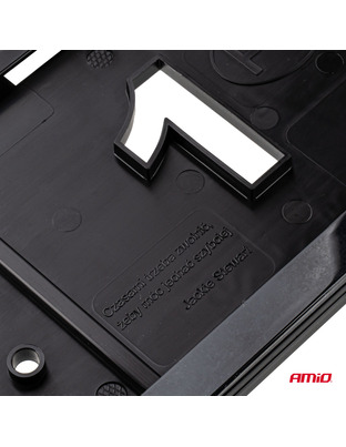 Amio - Πλαίσιο Πινακίδας Αυτοκινήτου 520x114mm Μαύρο Γυαλιστερό Piano Black για Εμπρός και Πίσω Πινακίδα - 1 τεμ. (04779/AM)