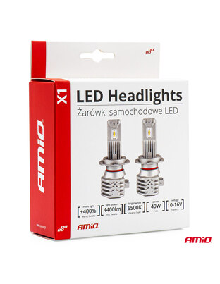 Amio - ΛΑΜΠΕΣ LED HΒ3 10-16V 40W 6.500K 4400lm (ΨΥΚΤΡΑ) X1 SERIES - 2ΤΕΜ. (02968/AM)
