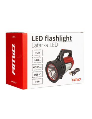 Amio - ΦΑΚΟΣ ΧΕΙΡΟΣ LED 4.200mAh 400lm USB-C ΕΠΑΝΑΦΟΡΤΙΖΟΜΕΝΟΣ​​ - 1 TEM. (03275/AM)