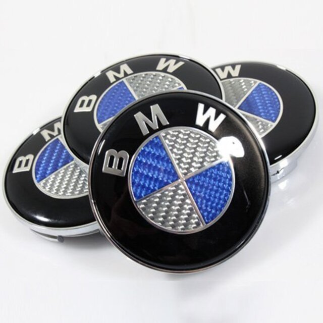 Τάπες για κέντρο ζάντας μπλέ look carbon - Bmw