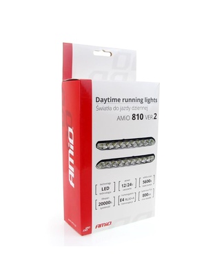 Amio - Φώτα Ημέρας DRL Τάση Λειτουργίας 12/24V Απόδοση 7W 20 LED 0.35W Ανά LED Διαστάσεις 190x20x40mm για Αυτοκίνητο – 2 τεμ. (01266/AM)