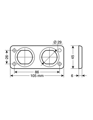 ΒΑΣΗ ΔΙΠΛΗ ΓΙΑ ΠΡΙΖΕΣ ΕΧΤ 105x45mm