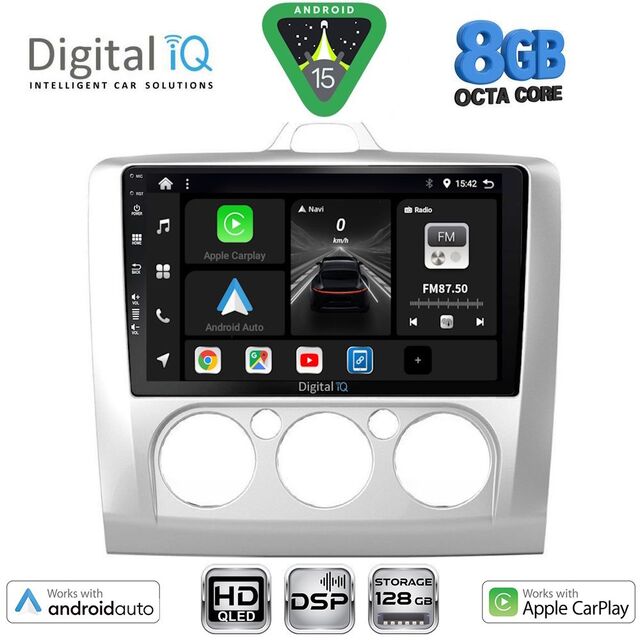 DIGITAL IQ BXF 18156SL_CPAA A/C (9inc) MULTIMEDIA TABLET for FORD FOCUS mod. 2005-2012 (SILVER)