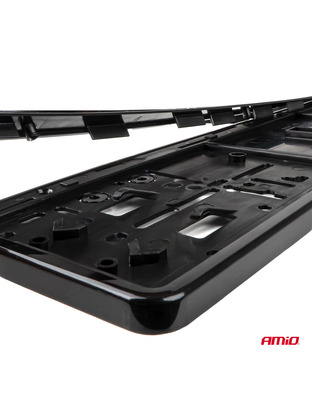 Amio - Πλαίσιο Πινακίδας Αυτοκινήτου 520x114mm Μαύρο Γυαλιστερό Piano Black για Εμπρός και Πίσω Πινακίδα - 1 τεμ. (04779/AM)