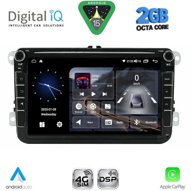 DIGITAL IQ BLF 379_CPA (8" DECK) MULTIMEDIA SYSTEM for VW - SKODA - SEAT mod. 2004-2014