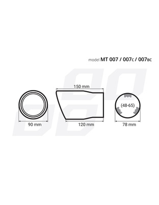 Amio - ΑΚΡΟ ΕΞΑΤΜΙΣΗΣ MT-007BLC 48-65mm - ΣΤΡΟΓΓΥΛΟ – 1 ΤΕΜ. (02198/AM)