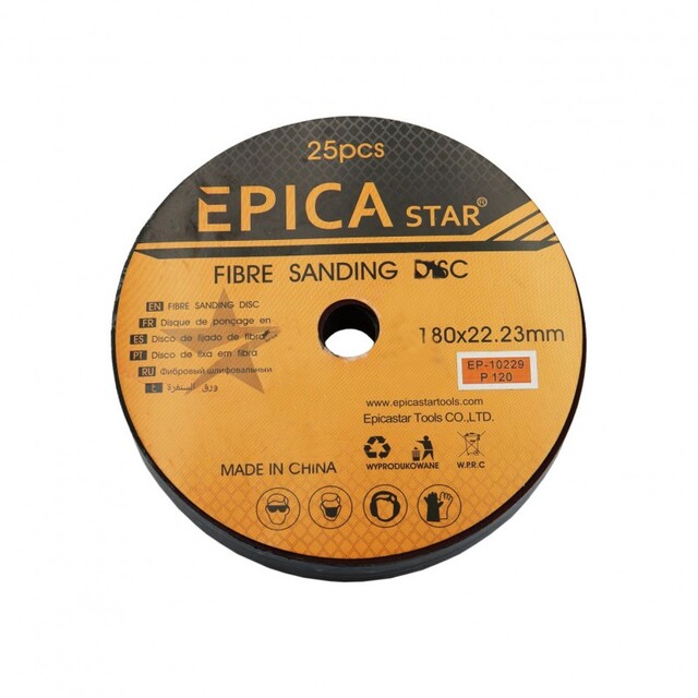 ΓΥΑΛΟΧΑΡΤΟ ΔΙΣΚΟΣ P120 180x22.23mm 1ΤΜΧ EPICA STAR EP-10229