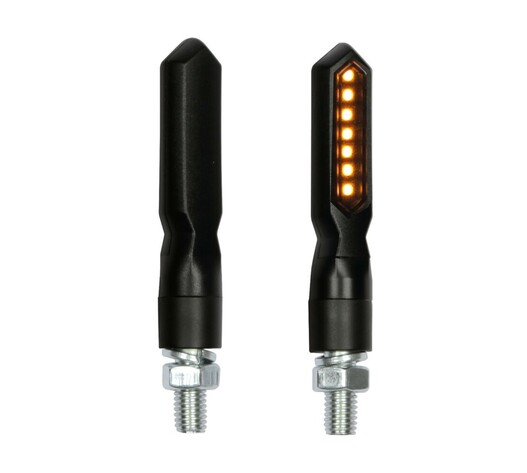ΦΛΑΣ ΜΟΤΟ PIERCER SQ 12V ΜΑΥΡΑ SMD LED 75x15mm 2ΤΕΜ.