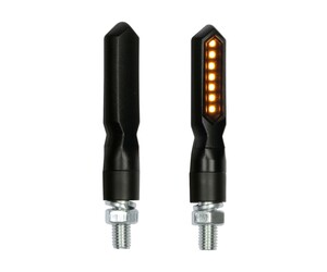 ΦΛΑΣ ΜΟΤΟ PIERCER SQ 12V ΜΑΥΡΑ SMD LED 75x15mm 2ΤΕΜ.