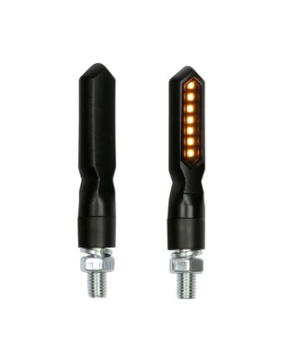 ΦΛΑΣ ΜΟΤΟ PIERCER SQ 12V ΜΑΥΡΑ SMD LED 75x15mm 2ΤΕΜ.