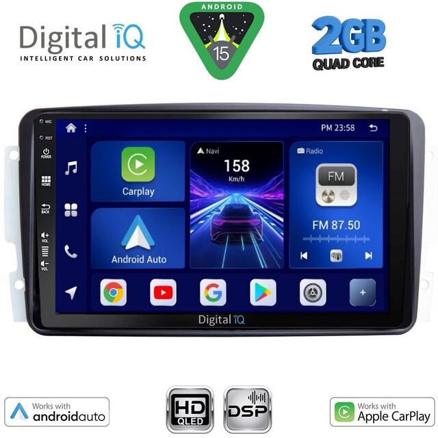 DIGITAL IQ BXC 3401_CPAA (9inc) MULTIMEDIA TABLET for MERCEDES CLK (W209) mod. 2000-2004
