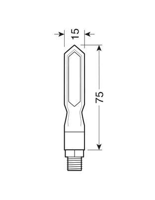 ΦΛΑΣ ΜΟΤΟ PIERCER SQ 12V ΜΑΥΡΑ SMD LED 75x15mm 2ΤΕΜ.