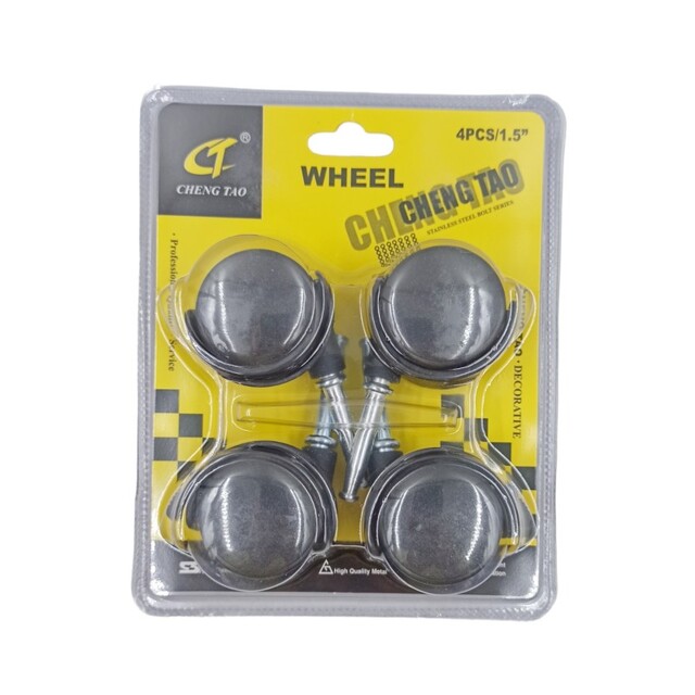 CHENG TAO ΠΛΑΣΤΙΚΑ ΡΟΔΑΚΙΑ 1.5'' ΜΕ ΦΡΕΝΟ ΣΕΤ 4ΤΜΧ CT-44433